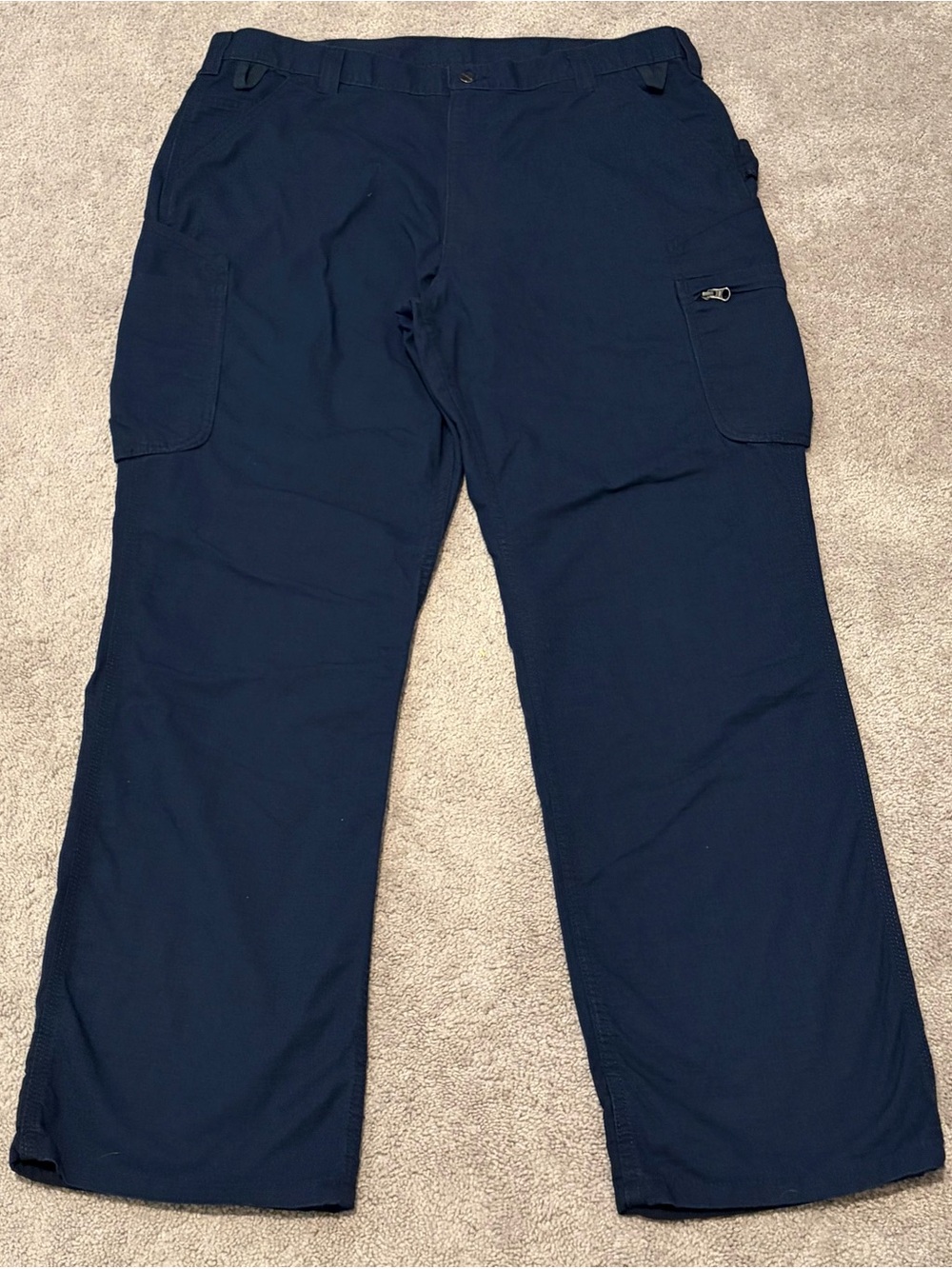Carhartt Ripstop Loose Fit Cargo Pants Mens Navy Blue Workwear Utility 40x34
